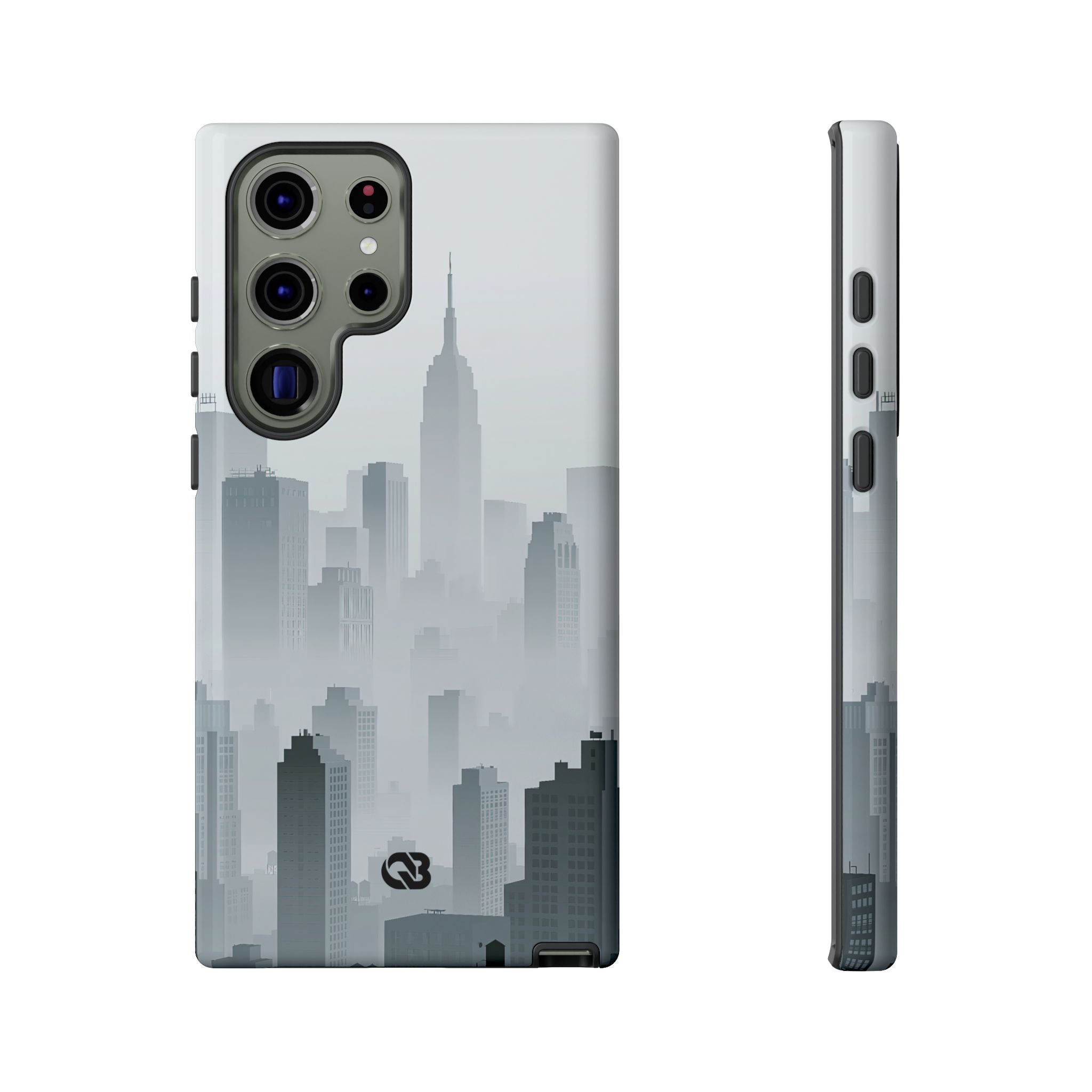 Grey Tough Phone Case for Samsung - Steel Mist Skyline