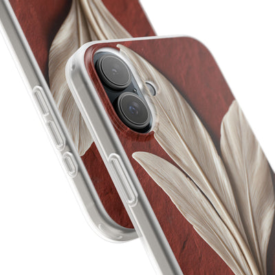 Carved Ivory Plume · Lite Phone Case for iPhone ·  Red