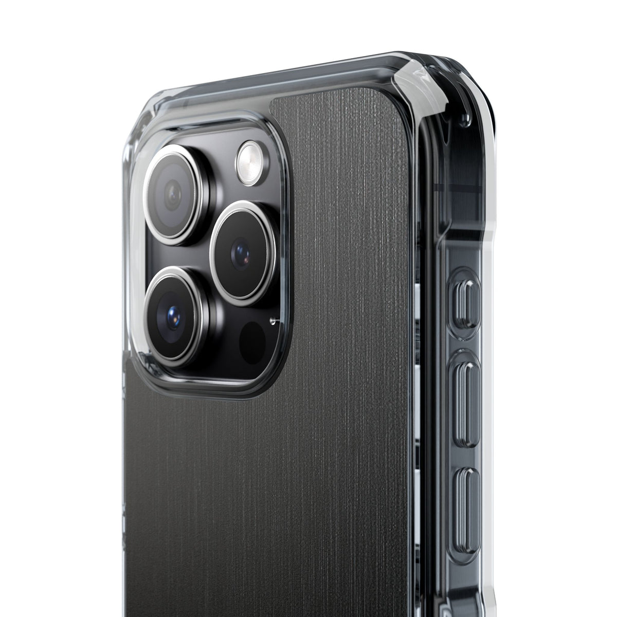 Obsidian Brushed Steel · Clear Impact Magnetic Phone Case for iPhone ·  Black