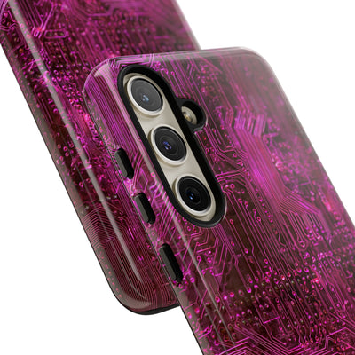 Magenta Circuit Trace · Tough Phone Case for Samsung · Pink