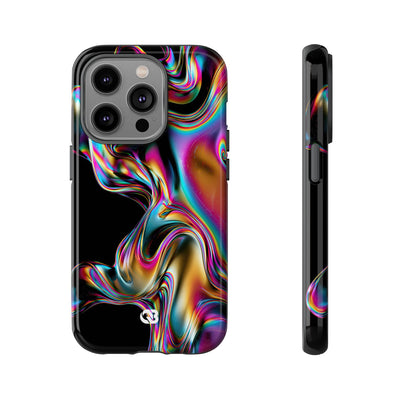 Purple Tough Phone Case for iPhone - Liquid Neon Chrome