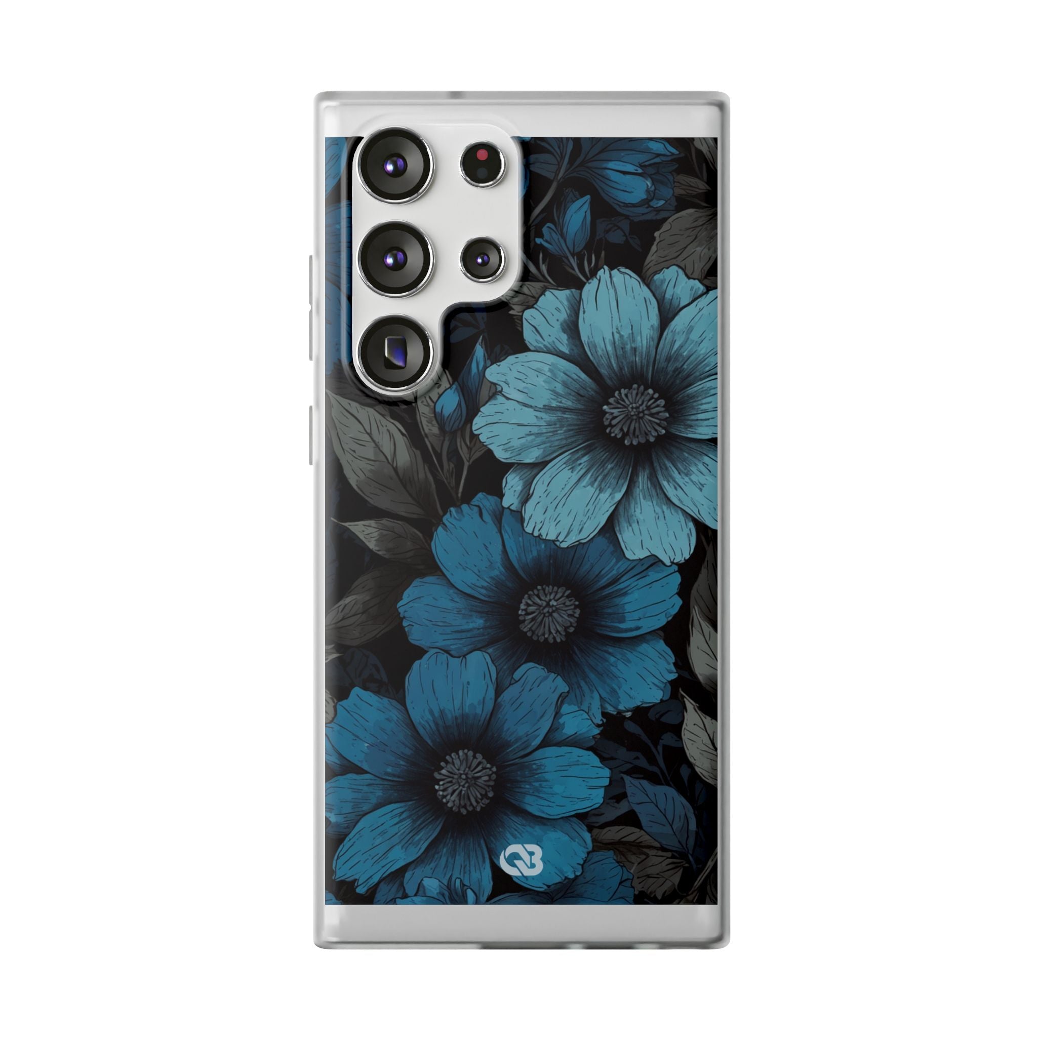 Obsidian Blue Petals · Soft Phone Case for Samsung
