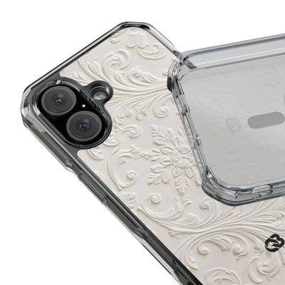 Ivory Baroque Relief · Clear Impact Magnetic Phone Case for iPhone ·  White