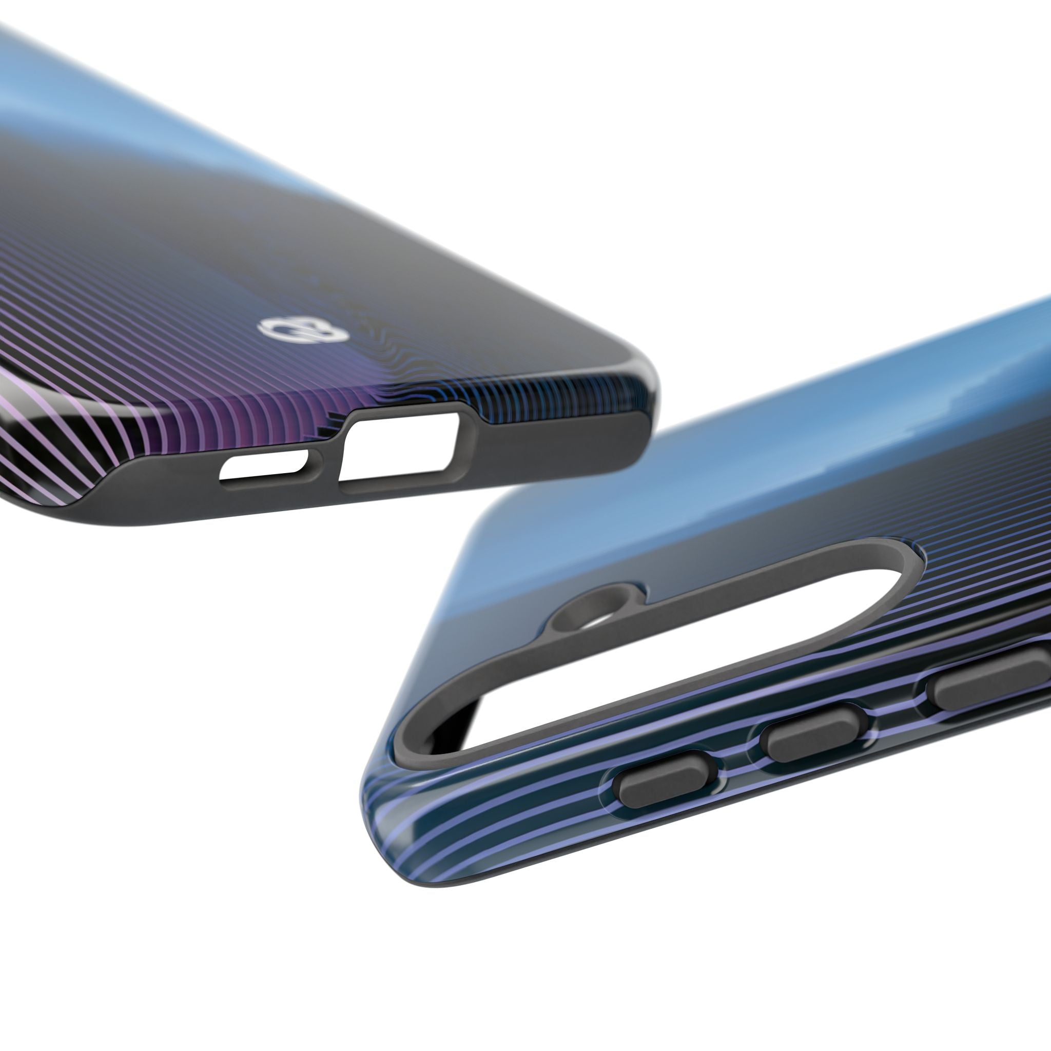 Blue Tough Phone Case for Samsung - Indigo Distortion Wave