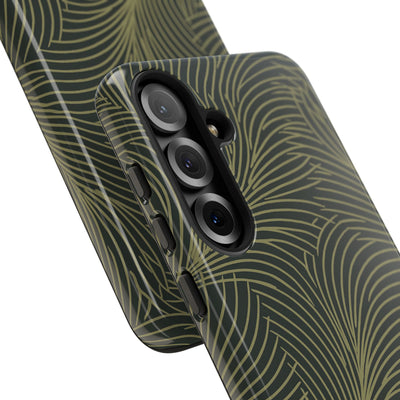 Green Tough Phone Case for Samsung - Dark Olive Plume