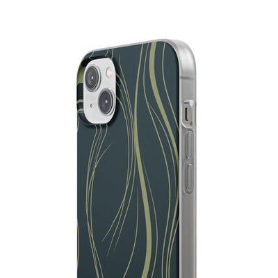Green Lite Phone Case for iPhone - Obsidian Sage Flow