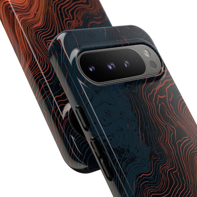 Black Tough Phone Case for Google Pixel - Volcanic Basalt Map
