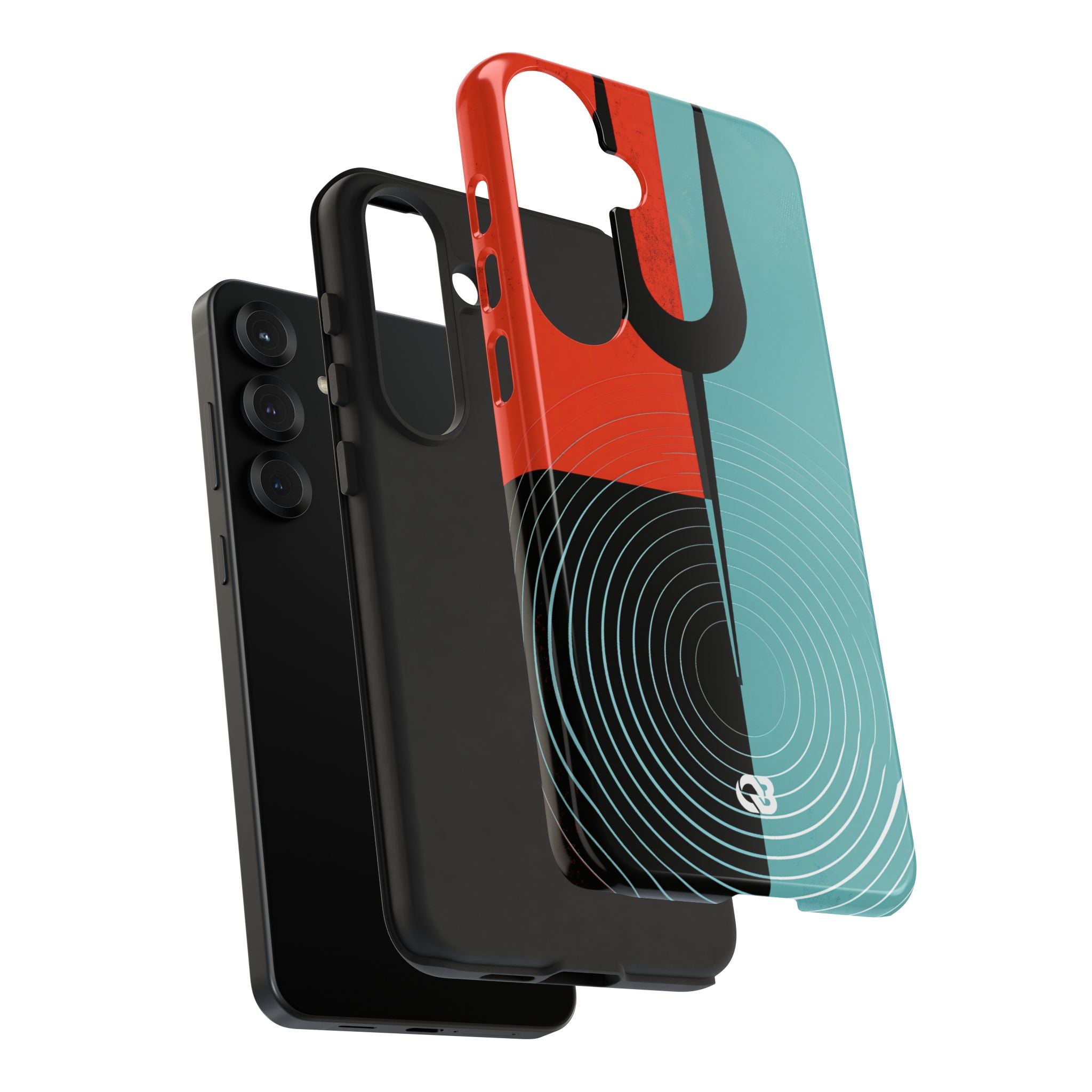 Teal Tough Phone Case for Samsung - Sonic Static Split