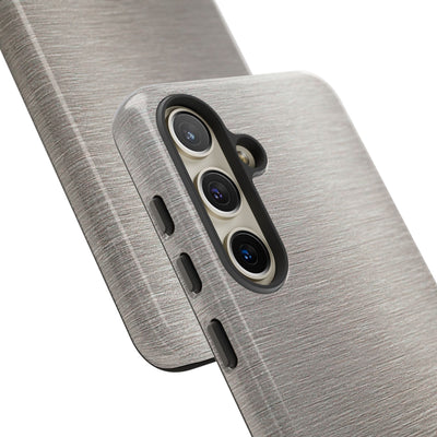 Brushed Silver Alloy · Tough Phone Case for Samsung · Silver