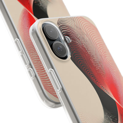 Red Lite Phone Case for iPhone - Crimson Grid Vortex