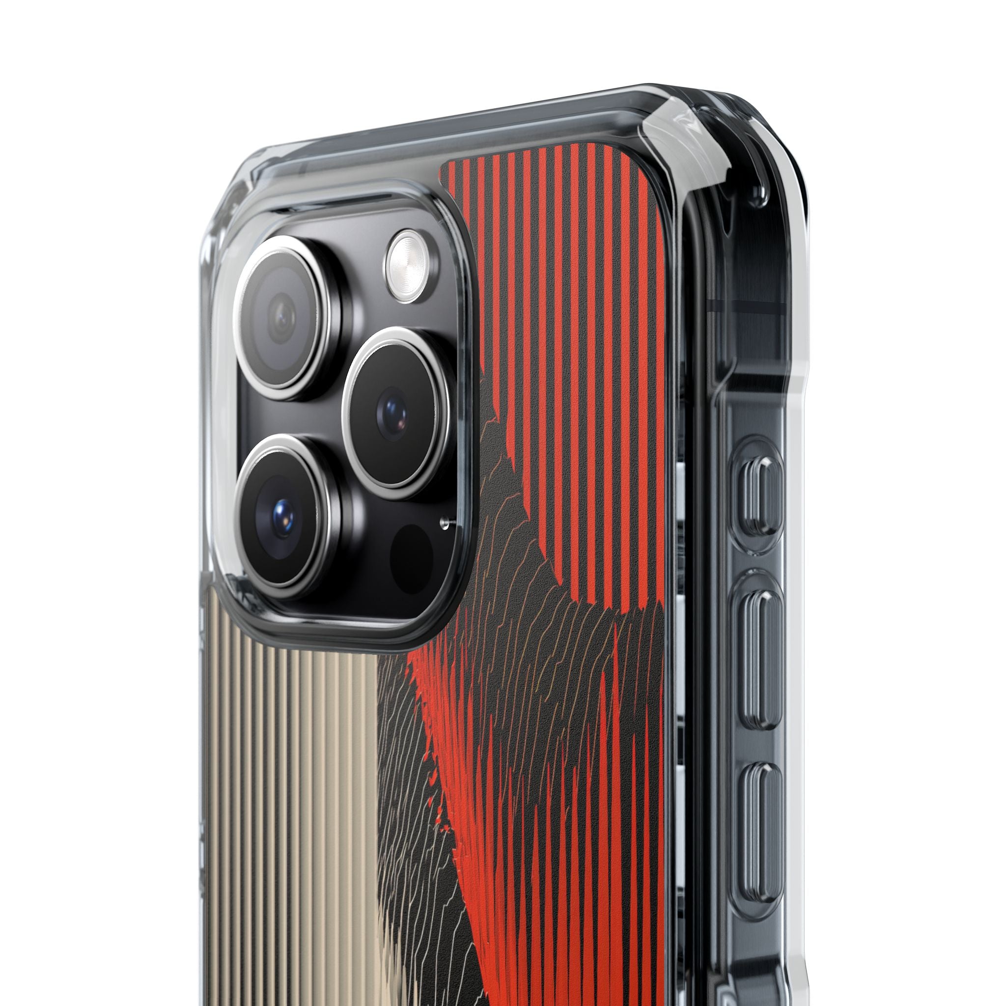Red Impact MagSafe Phone Case for iPhone - Crimson Pulse Topo