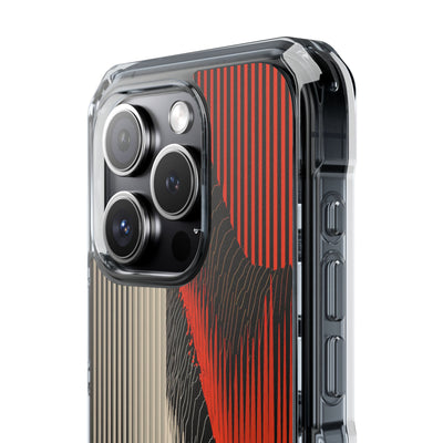 Red Impact MagSafe Phone Case for iPhone - Crimson Pulse Topo