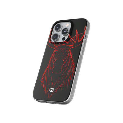 Nordic Moose Contour · Lite Phone Case for iPhone ·  Red