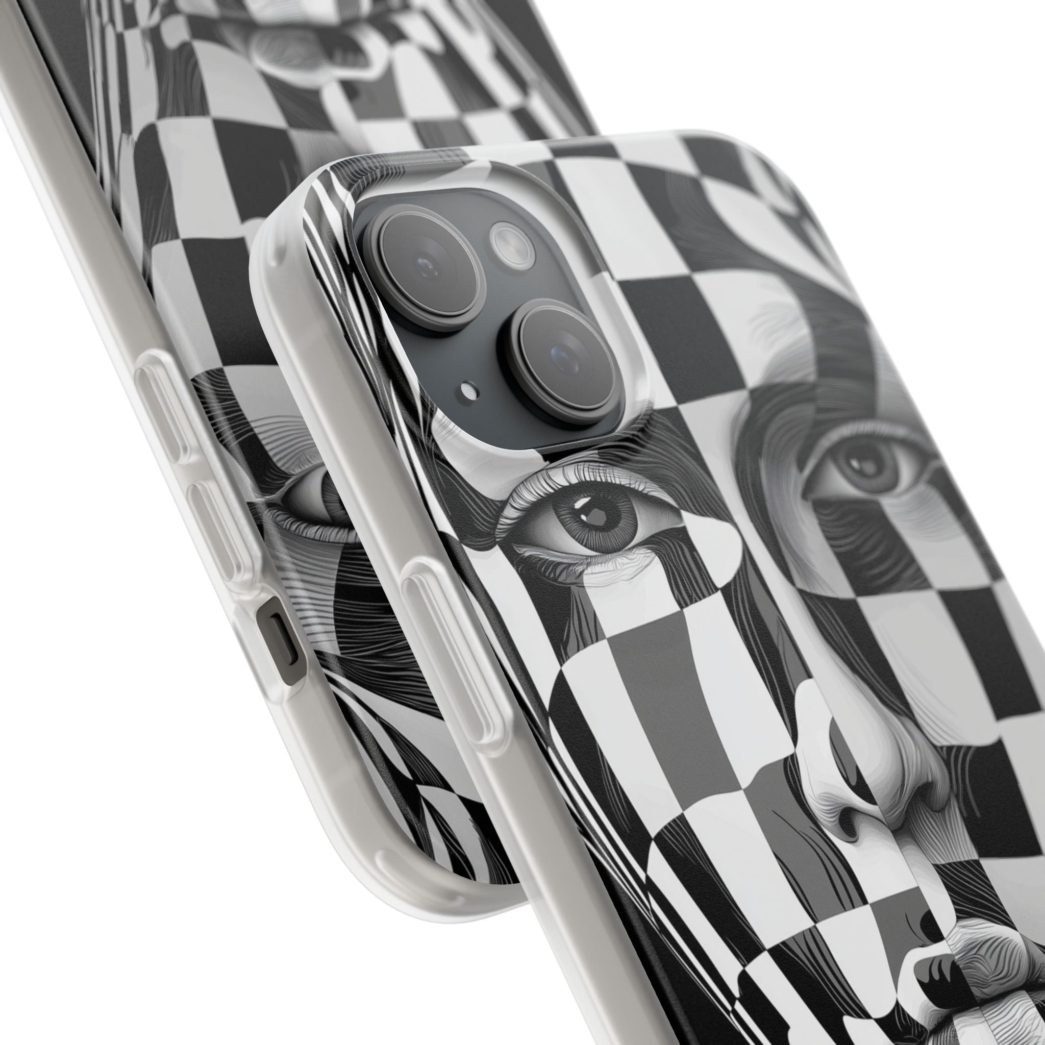 Checkered Face iPhone 15 Plus Case - Soft