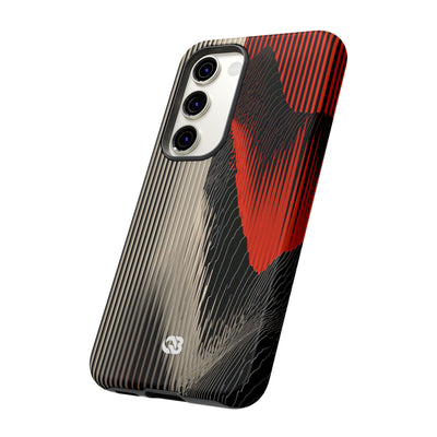 Red Tough Phone Case for Samsung - Crimson Pulse Topo