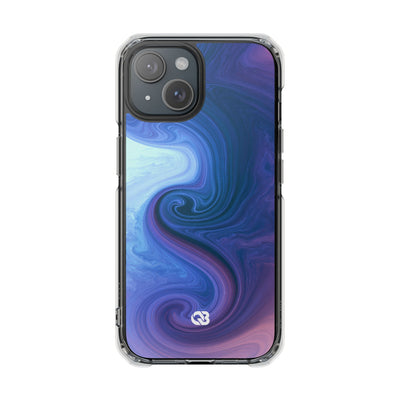 Azure Fluid Swirl · Clear Impact Magnetic Phone Case for iPhone · Blue