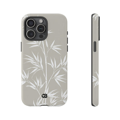 Beige Tough Phone Case for iPhone - Sandstone Bamboo Stalks