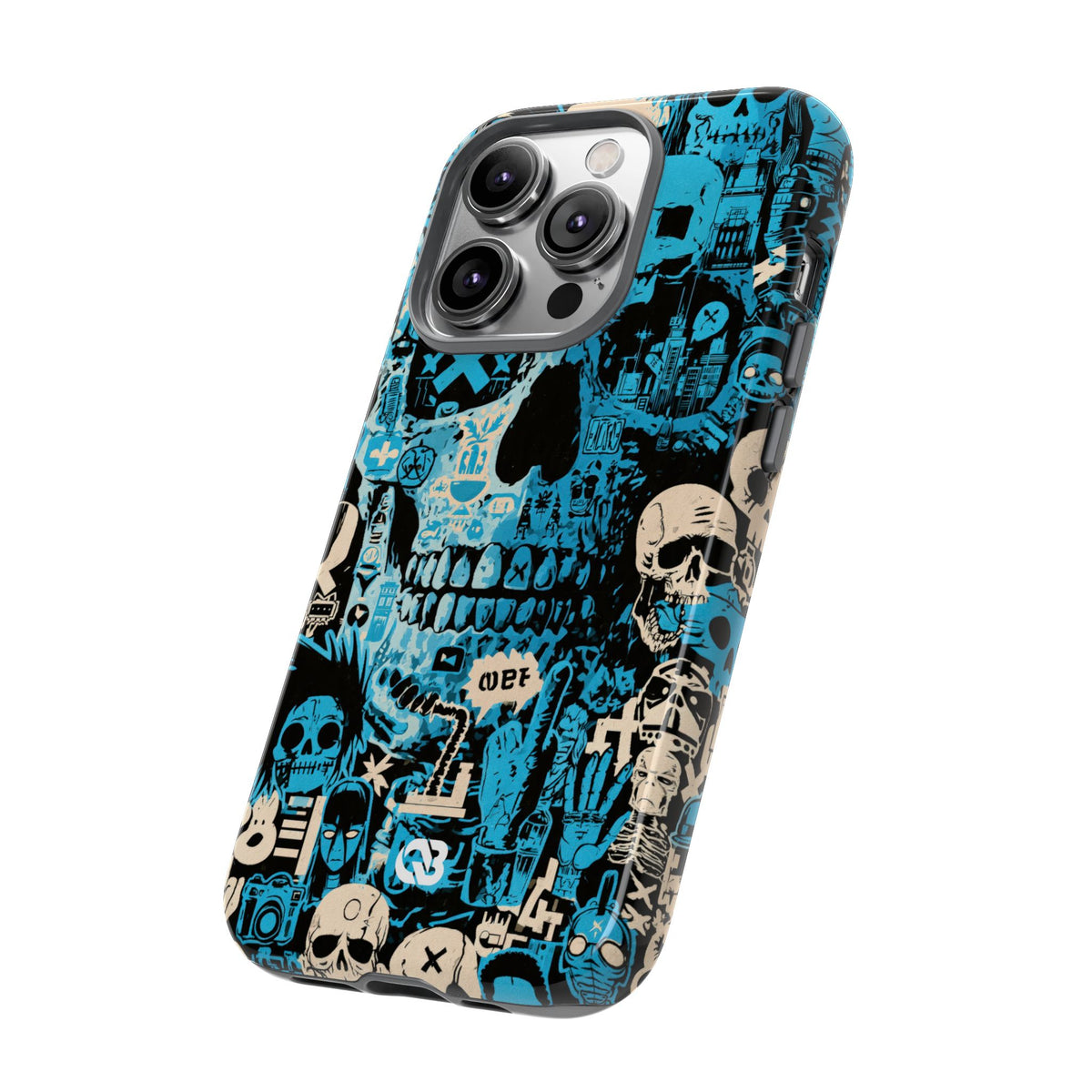 Electric Skull Graffiti · Tough Phone Case for iPhone · Blue