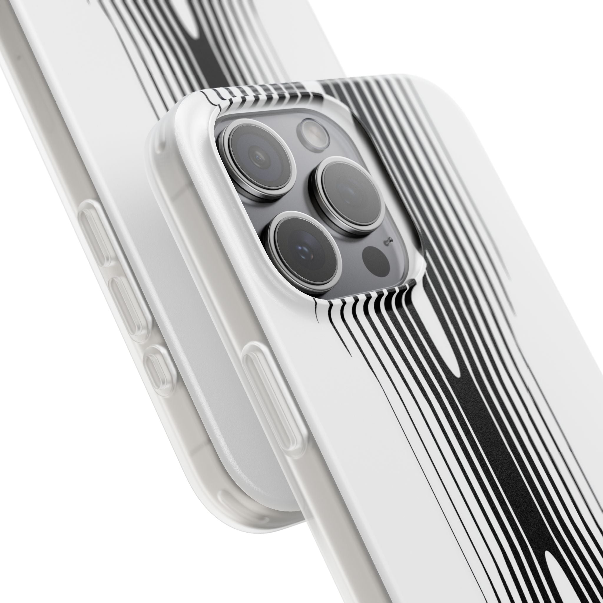 White Lite Phone Case for iPhone - Kinetic Mono Distortion