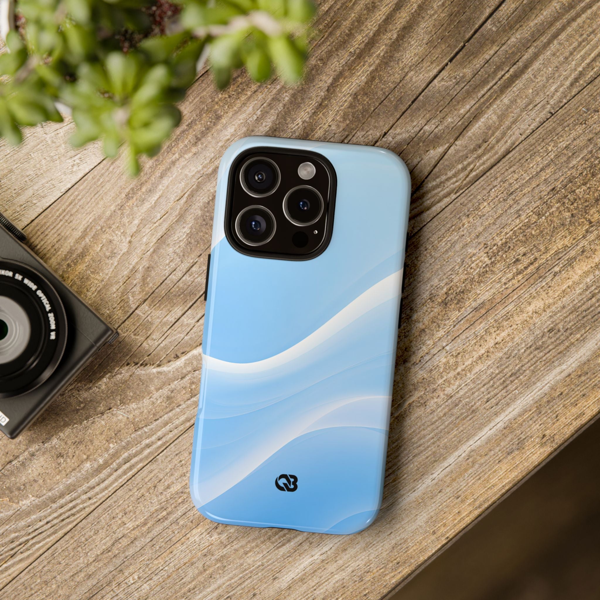Blue Tough Phone Case for iPhone - Glacial Blue Silk