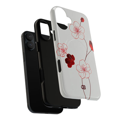 Red Tough 2.0 Magsafe Phone Case for iPhone - Kyoto Ember Bloom
