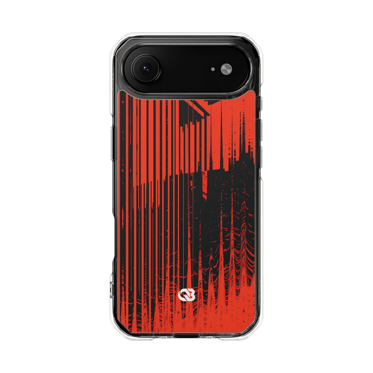 Red Impact MagSafe Phone Case for iPhone - Crimson Brutalist Distortion