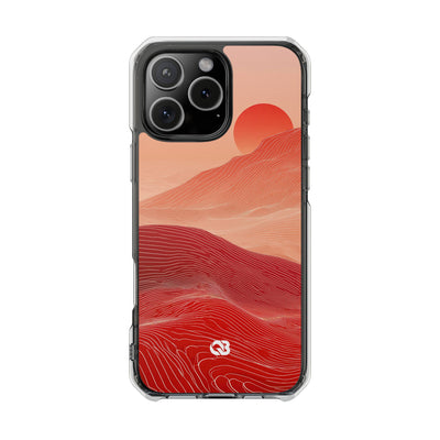 Crimson Dune Horizon · Clear Impact Magnetic Phone Case for iPhone · Red