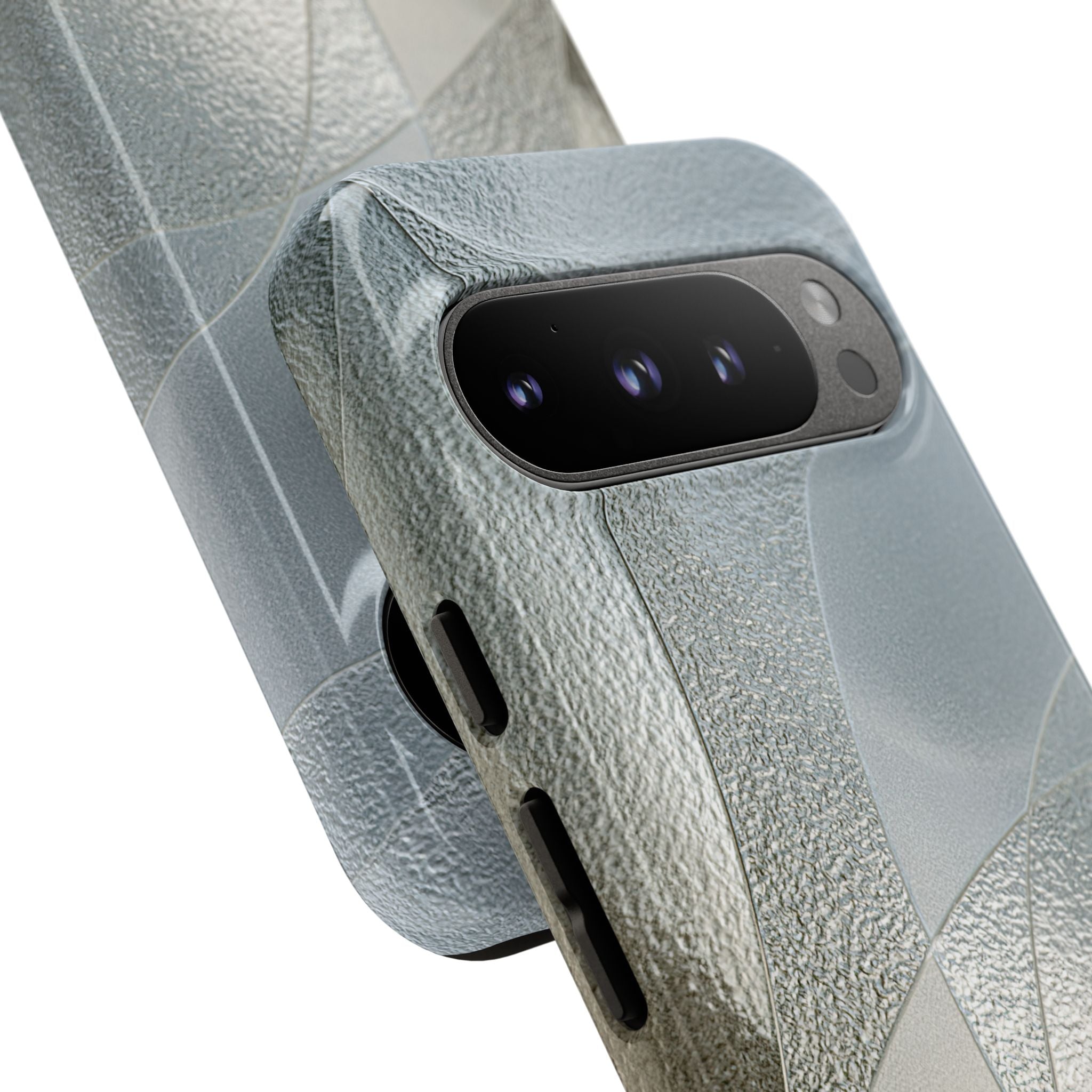 Silver Tough Phone Case for Google Pixel -Frosted Silver Mosaic