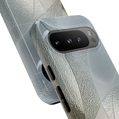 Silver Tough Phone Case for Google Pixel -Frosted Silver Mosaic