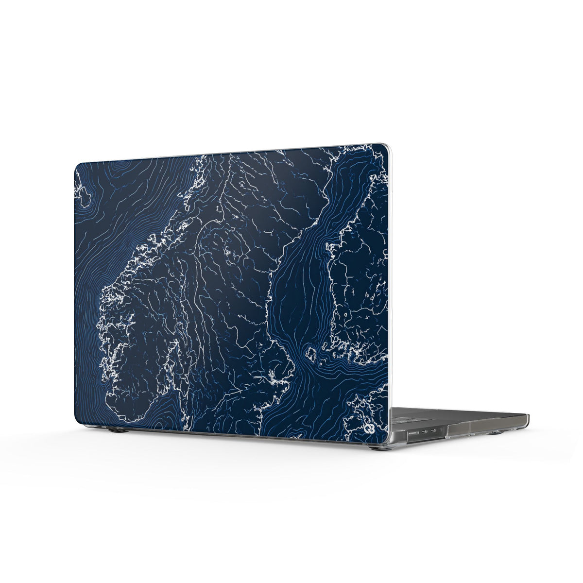 Nordic Contour Chart · Clear Hard Case for MacBook · Blue