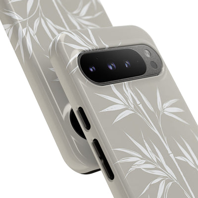 Beige Tough Phone Case for Google Pixel - Sandstone Bamboo Stalks