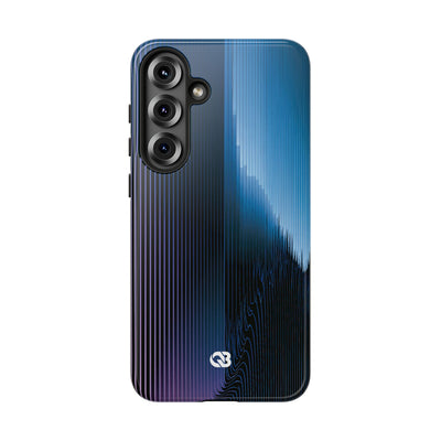 Blue Tough Phone Case for Samsung - Indigo Distortion Wave