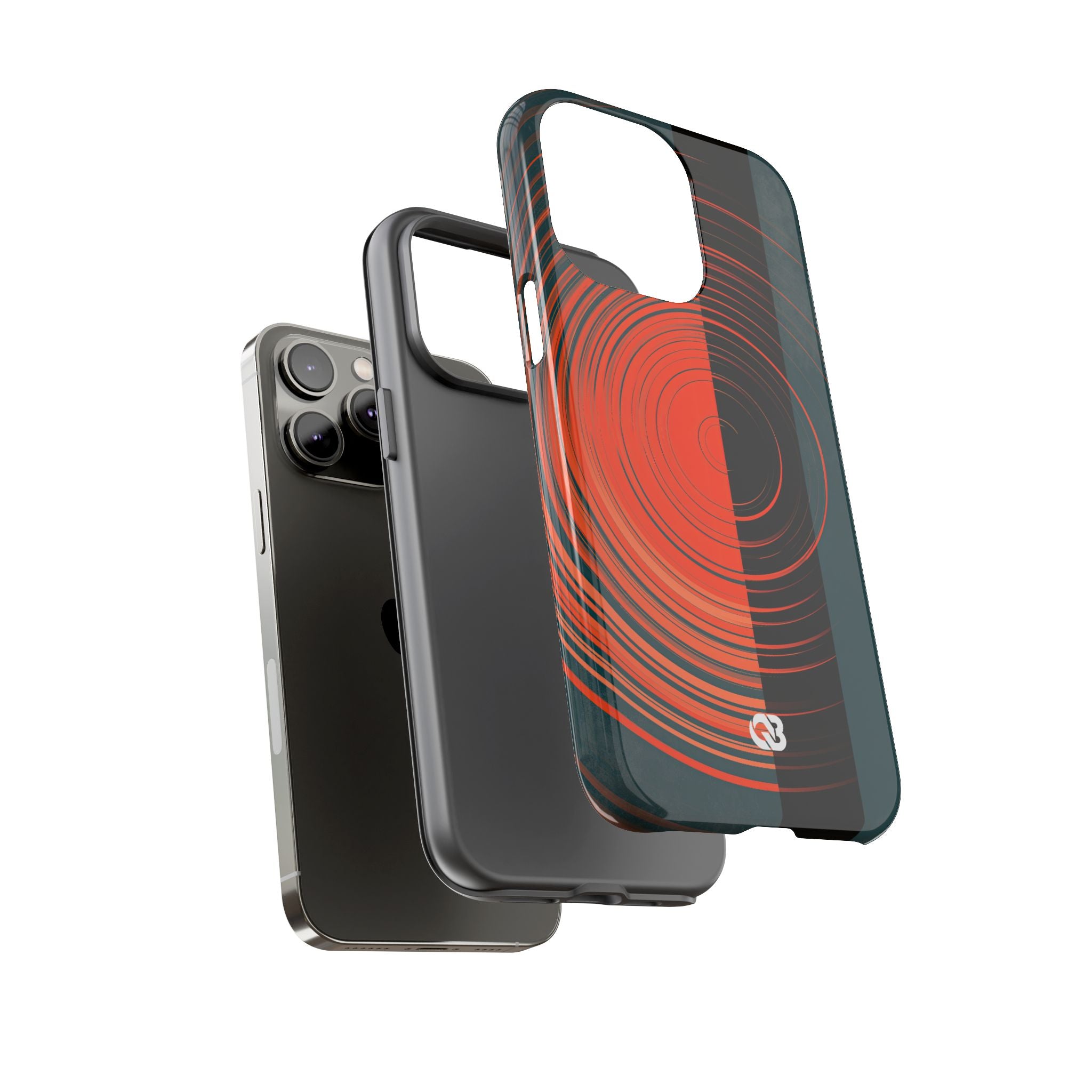 Teal Tough Phone Case for iPhone - Burnt Slate Radial