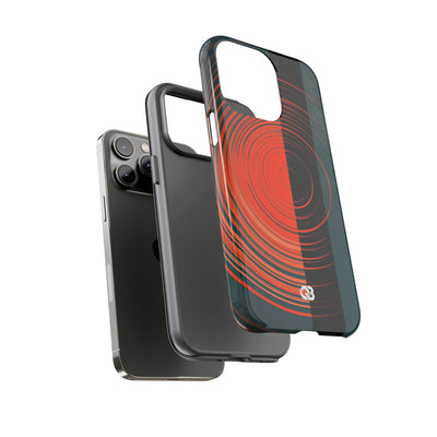 Teal Tough Phone Case for iPhone - Burnt Slate Radial