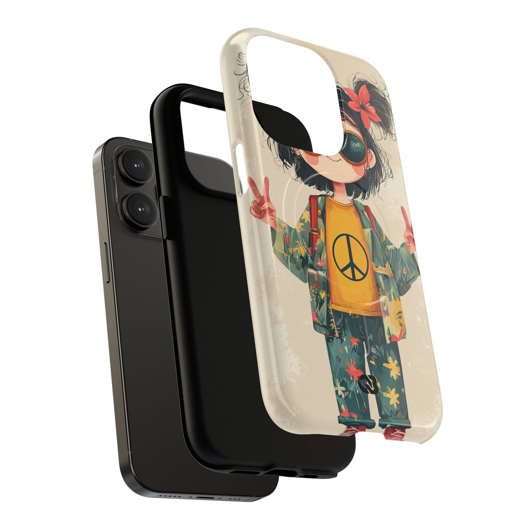 Retro Peace Girl · Tough+ Phone Case for iPhone · Magsafe