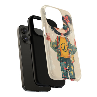 Retro Peace Girl · Tough+ Phone Case for iPhone · Magsafe