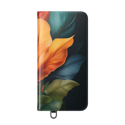 Tropical Ember Leaves - Samsung S25+ Case - Wallet