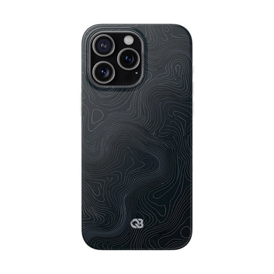 Black Lite Phone Case for iPhone - Obsidian Ridge Topo