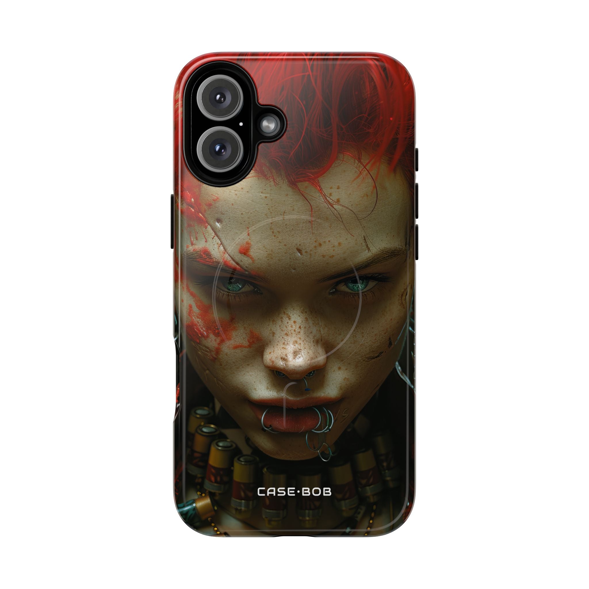 Red Spike Gaze iPhone 16 Plus Cover - Tough+