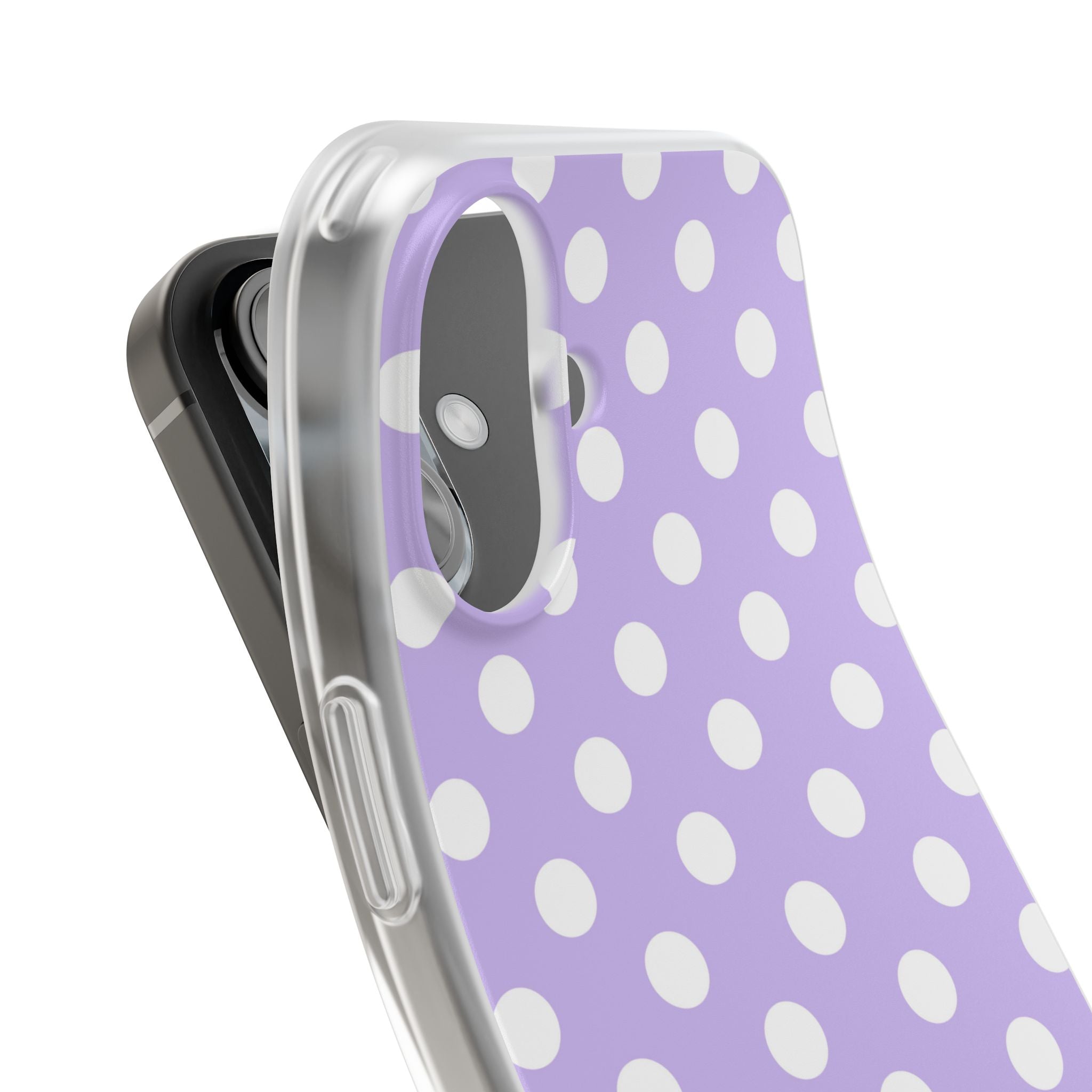 Lavender Polka Grid · Soft Phone Case for iPhone