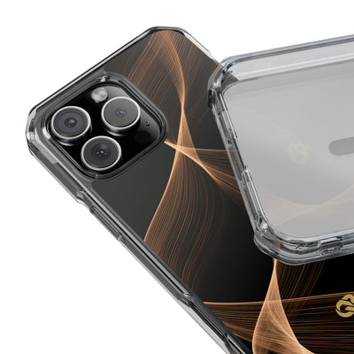 Brown Impact MagSafe Phone Case for iPhone - Copper Silk Wave