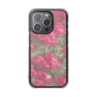 Digital Blossom · Clear Impact Magnetic Phone Case for iPhone · Pink