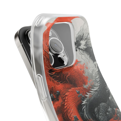 Twin Dragons Crimson iPhone 16 Pro Case - Soft