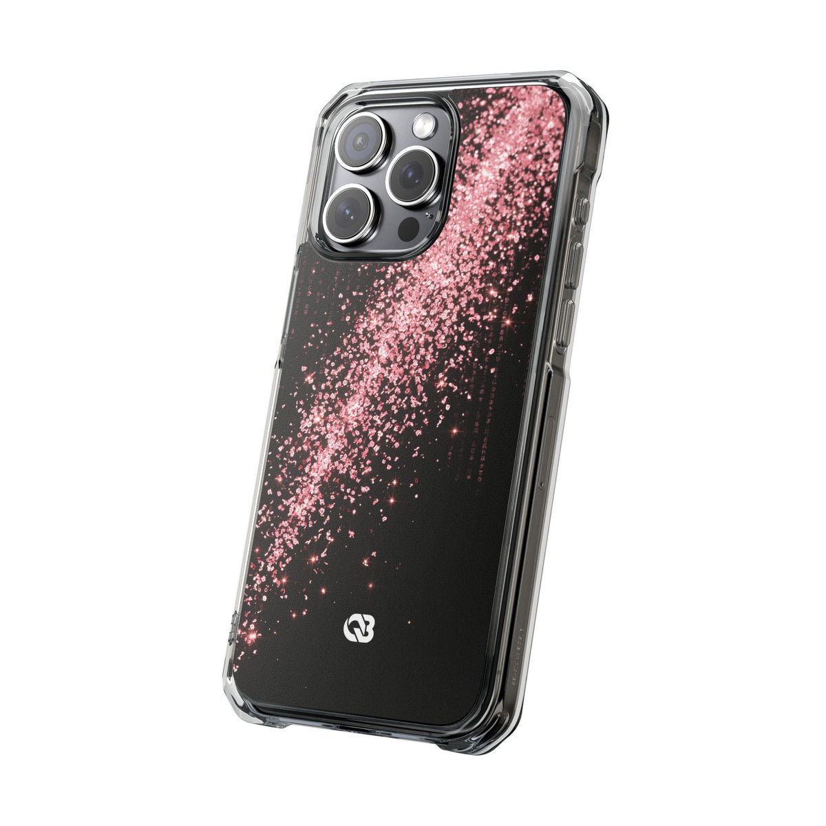 Rose Digital Cascade · Clear Impact Magnetic Phone Case for iPhone · Pink