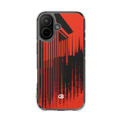 Red Impact MagSafe Phone Case for iPhone - Crimson Brutalist Distortion
