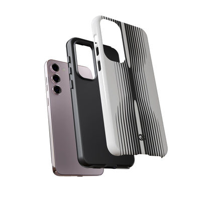 White Tough Phone Case for Samsung - Kinetic Mono Distortion