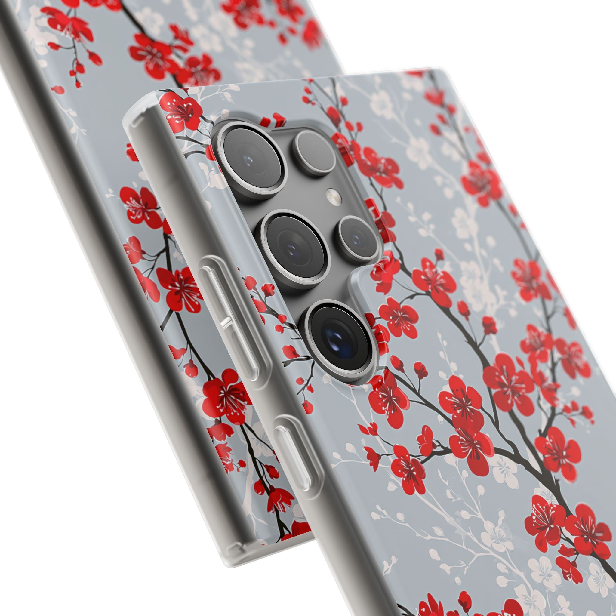 Grey Lite Phone Case for Samsung - Crimson Sakura Slate