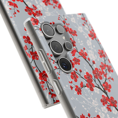 Grey Lite Phone Case for Samsung - Crimson Sakura Slate