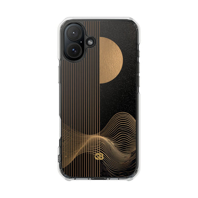 Lunar Topo Horizon · Clear Impact Magnetic Phone Case for iPhone · Black