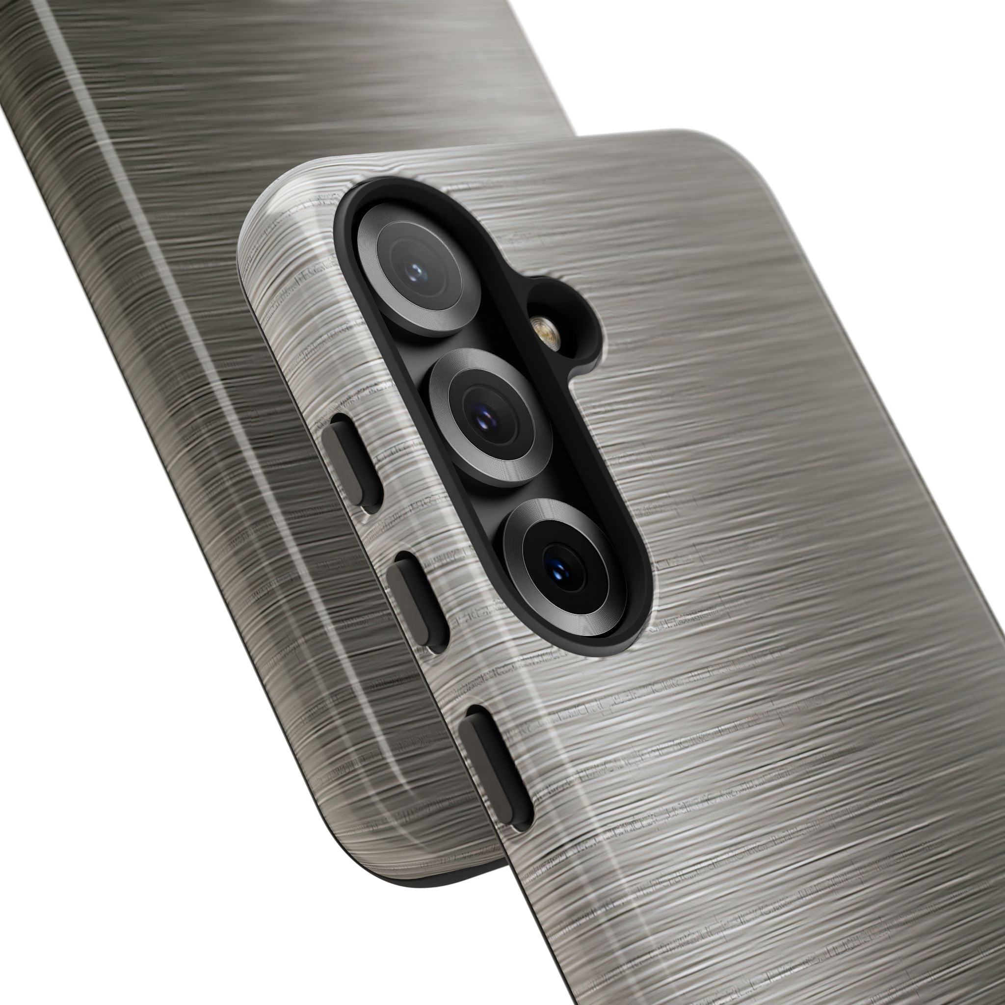 Grey Tough Phone Case for Samsung - Brushed Industrial Steel